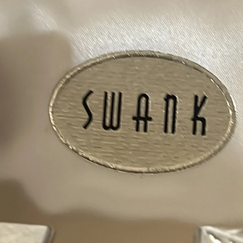 SWANK brushed silver cuff links and tie bar set in original box